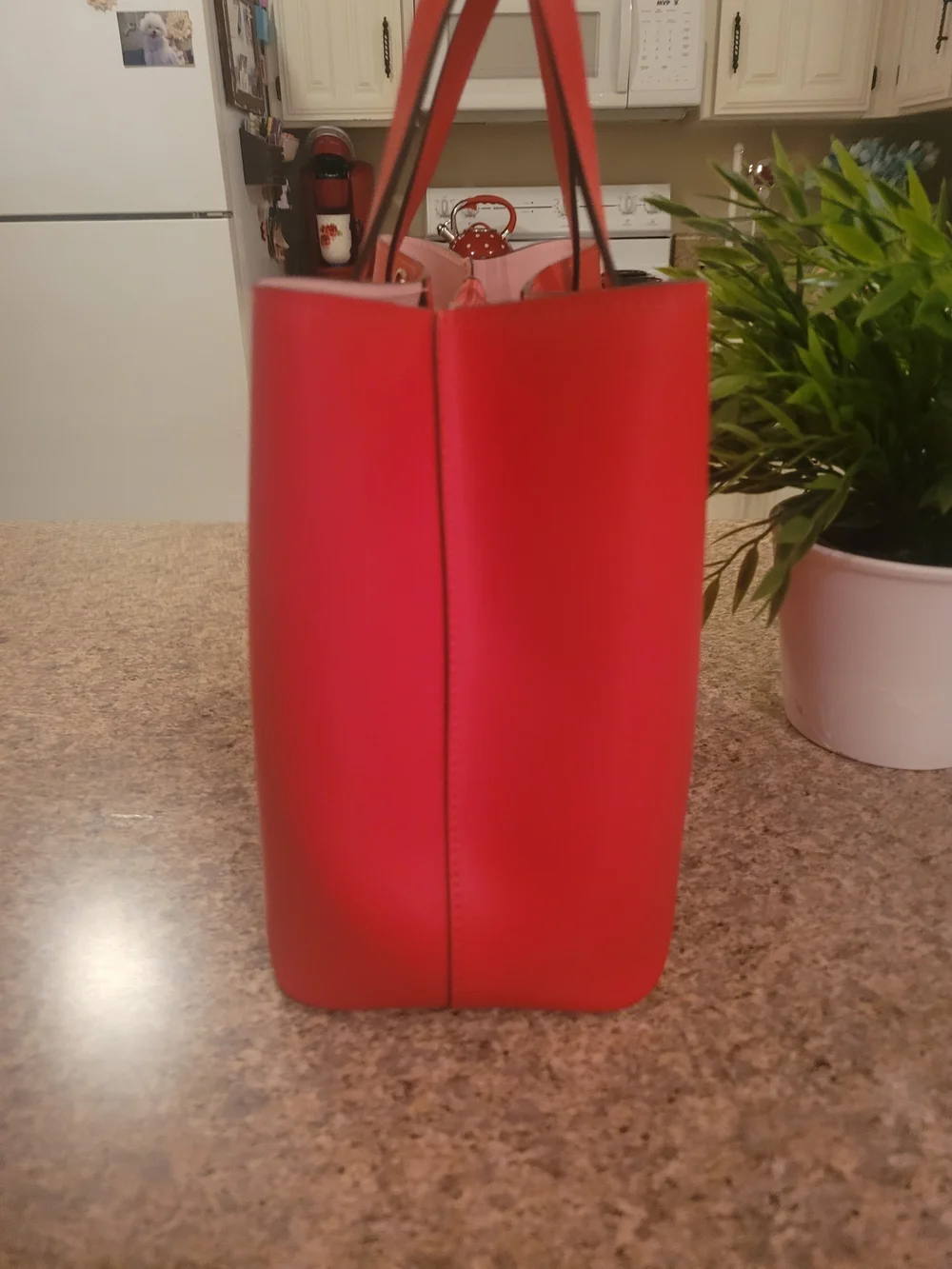 kate spade Red Leather Tote with Double Handles